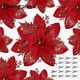 thumbnail image 3 of Flores navideñas con purpurina plateada, adornos de flores artificiales para árbol de Navidad plateado, decoración navideña para el hogar, fiesta de Año Nuevo, 3 of 5
