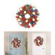 thumbnail image 5 of Corona para puerta de entrada, corona artificial, guirnalda de flores con hojas verdes, Blanco Rojo Azul 40cm, 5 of 8