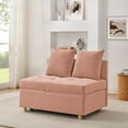 thumbnail image 5 of Leumius Sleeper Sofa Chair Bed 3 in 1 Convertible Bed Chair with Adjustable Backrest Linen Sleeper Chair Pull-Out Sofa Bed for Small Spaces,Living Room,Pink, 5 of 7