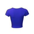 thumbnail image 3 of A2Y Women's Basic Solid Printed Scoop Neck Cap Sleeve Fitted Crop Rayon Top Tee Shirt Royal Blue S, 3 of 3