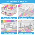 thumbnail image 4 of Double-Layer Transparent PET Plastic Printed Pen Case With Freely Detachable Partitions And Snap Fastening Design Suitable For Study Office And Outings Groovy Daisies with Smiley Faces, 4 of 7