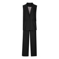 thumbnail image 4 of ICHUANYI Ladies Fashion Casual Slim Solid Color Suit Suit Office Two-piece Suit, 4 of 9