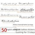 thumbnail image 2 of Pegatinas de tatuajes de hierbas sexys para mujeres, letras en inglés, tatuaje falso impermeable para el brazo para hombres, estilo barra de jugos, 2 of 4
