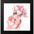 thumbnail image 2 of Atelier B Art Studio 15x15 Black Modern Framed Museum Art Print Titled - Two Pink Watercolor Roses, 2 of 5