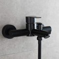thumbnail image 2 of Robinet de Baignoire en Acier Inoxydable 2 Trous Robinet de Baignoire Noir Chaud et Froid, 2 of 5