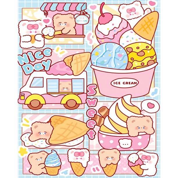 Cuadro colorido diamante Ygjytge 5D DIY Con Taladro Oso Postres Arte Artesanal 40x50cm