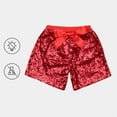 thumbnail image 5 of Xdegoge Girls Sequin Shorts with Satin Bow, Elastic Waist Sparkly Summer Shorts for Kids Party Holiday Outfits, 5 of 6
