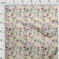 thumbnail image 2 of oneOone Cotton Poplin Cream Fabric Flower & Leaves Watercolor Sewing Material Print Fabric By The Yard 56 Inch Wide, 2 of 4