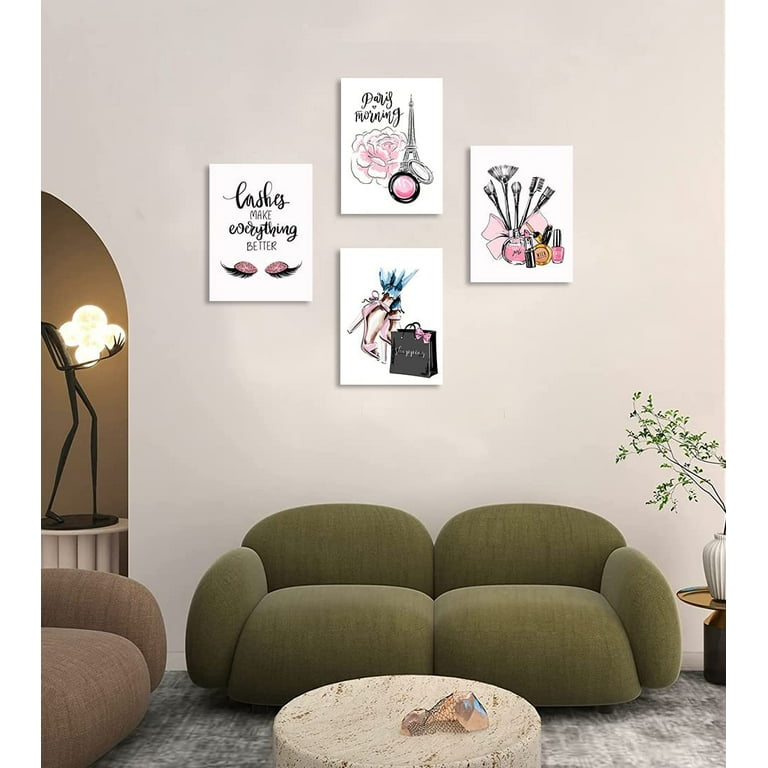 Fashion Girl High Heels Lipstick Eyelash Wall Art Canvas Painting Nordic Posters  And Prints Wall Pictures For Living Room Decor - Painting & Calligraphy -  AliExpress