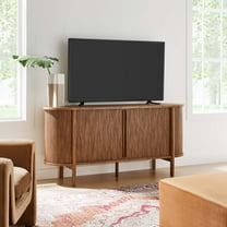 Modway high TV Stand Curved Edges Credenza Sideboard MDF Walnut
