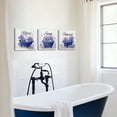 thumbnail image 3 of Furnster Modern Elegant Bathroom Wall Art Set Framed Canvas Prints Featuring Bathtub, Flowers, Stylish Bathroom Decor 12''x12''x3Pcs(Blue), 3 of 8