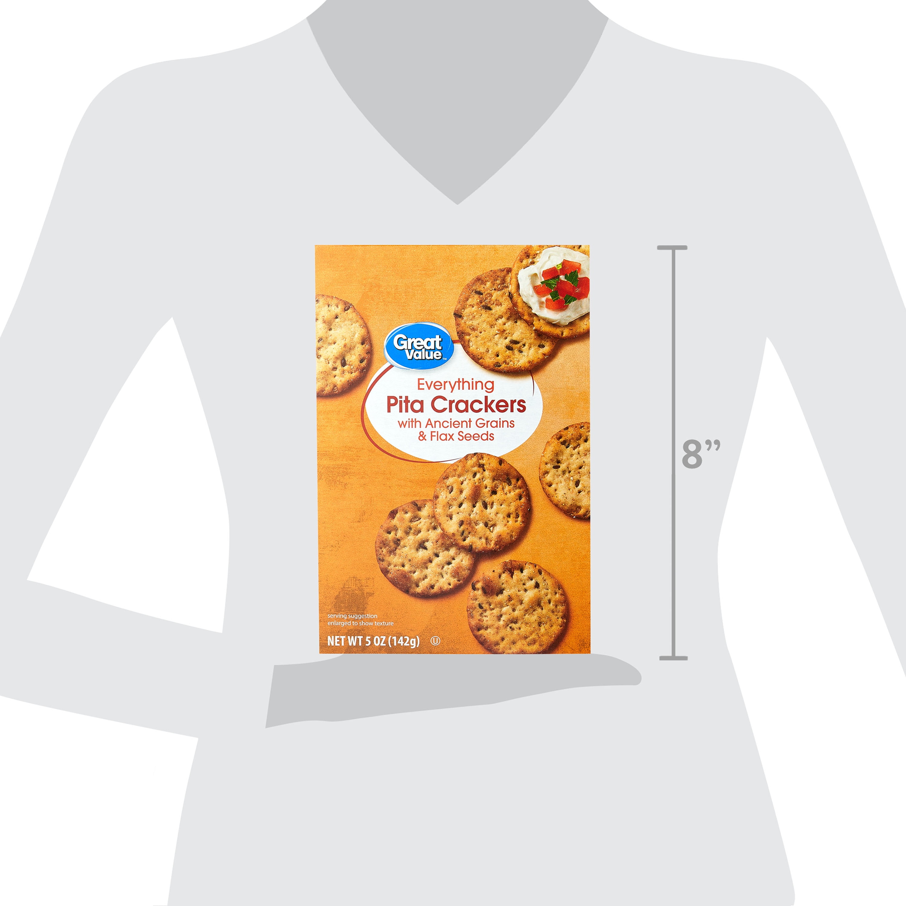 Great Value Everything Pita Crackers, 5 oz
