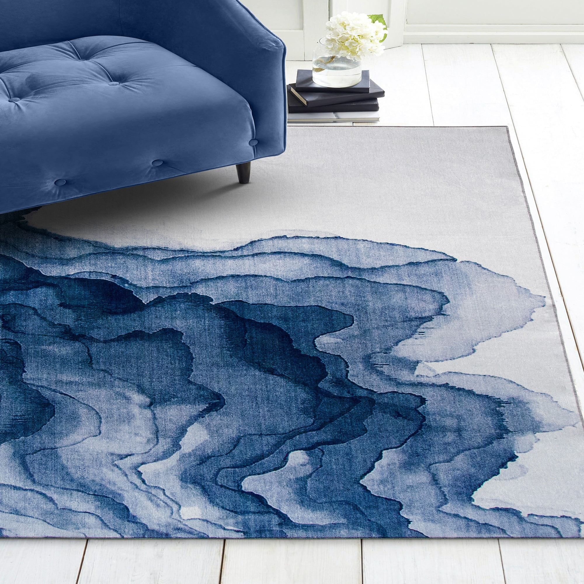 the Apartment blue Lottery Rug（KUETH Area Rugs for Living