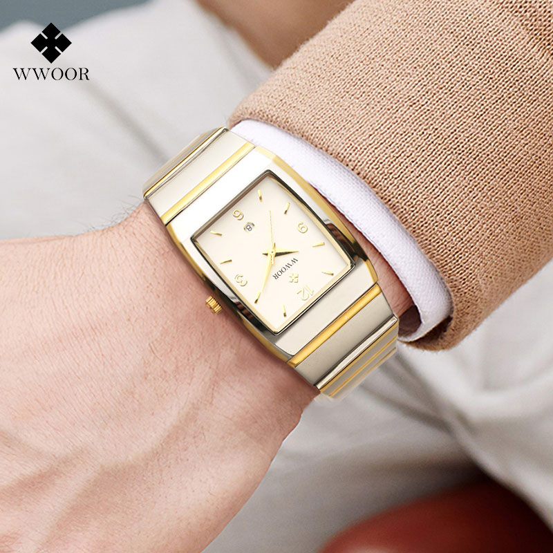 Square Watch for Men and Women - Stainless Steel With Date - Casual Men's Watches