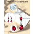 thumbnail image 6 of PYNZY 925 Sterling Silver Teardrop Earrings with 7x9MM Created Ruby Birthstones, Dangle Earrings with Leverback for Women Jewelry Gifts, 6 of 6