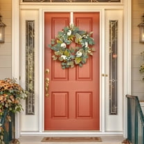 YOTQUSKI Fall Wreath, Halloween Wreath, Halloween Wreath Hanging Door Hanging Pumpkin Mesh Garland