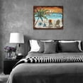 thumbnail image 6 of Beach Bathroom Wall Art Beach Sea Turtle Palm Pictures Wall Decor Ocean Coastal Sunrise Just Breathe Canvas Prints Artwork Paintings Home Decoration For Living Room Bedroom Framed 16"x12", 6 of 6