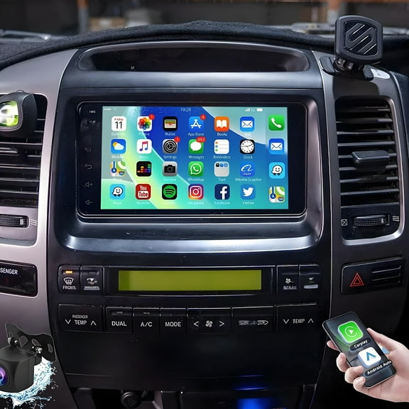 Gsuatey Car Stereo Radio for Toyota Tundra 2003-2006 with Wireless CarPlay Android Auto, Android15 7 Inch IPS Screen FM BT GPS WiFi SWC USB Backup Camera MIC