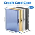 thumbnail image 2 of LELE LIFE 4 Pack Stainless Steel Credit Card Holder, RFID Blocking Slim Small Metal Credit Card Wallet, Hard Case Protector 6 Accordion Slots Business Card Holder for Men Women, 2 of 7