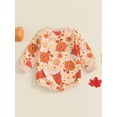 thumbnail image 3 of Caoirhny Baby Halloween Fall Romper All-over Pumpkin Maple Leaf Print Long Sleeve Round Neck Jumpsuits, 3 of 7