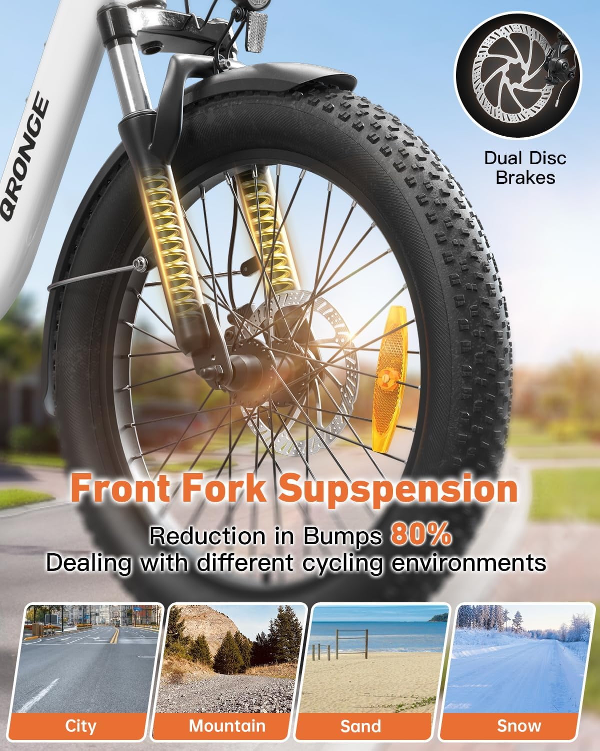 Folding Electric Bikes for Adults 1000W Peak 70 Miles Max Range 20mph Top Speed Step Thru E Bike Fat Tire Foldable E-Mountain Bike with Front Basket, 7 Speed, 36V 13.5AH Battery, UL2849 by SGS