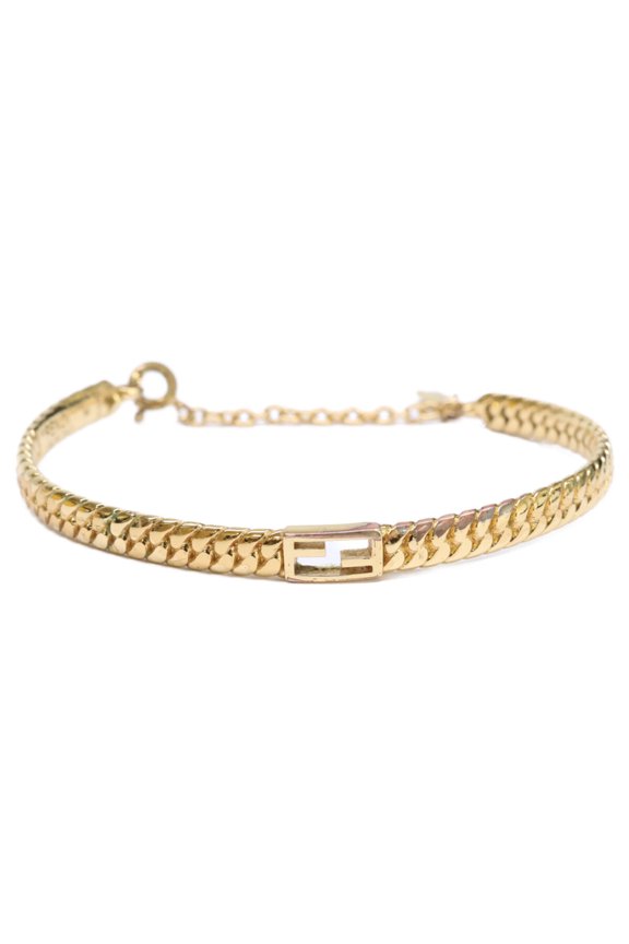Pre-Owned FENDI Baguette Bracelet M Gold Women's