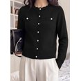 thumbnail image 3 of PRETTYGARDEN Cardigan Sweaters for Women Scalloped Button Up Fall Outfits Soft Knit Long Sleeve Knit Tops,Crew Neck,Business Casual Outfits,Office Work Lightweight Sweater,Layers Clothes, 3 of 9