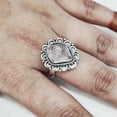 thumbnail image 3 of Natural Rose Quartz Ring, Rough Quartz Gemstone Ring, Birthstone, Bohemian Ring, 925 Sterling Silver, Womens Ring, Christmas, Thanksgiving, Handmade, Statement Jewelry, Rough Gemstone Jewelry, 3 of 5