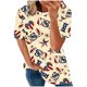 thumbnail image 1 of Blusa informal de manga corta con estampado del Día de la Independencia para mujer Fridja  hjk5746, 1 of 5
