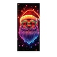 thumbnail image 2 of Christmas Door Curtain, Glow in the Dark Printed Door Cover with Santa and Snowman Designs, Hanging Holiday Decoration with Cord, 70.9 by 35.4 Inches - Santa Claus, 2 of 6