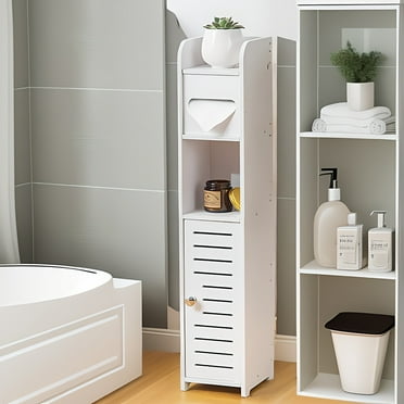4-Tier Ultra-thin Mobile Storage Cabinet, White
