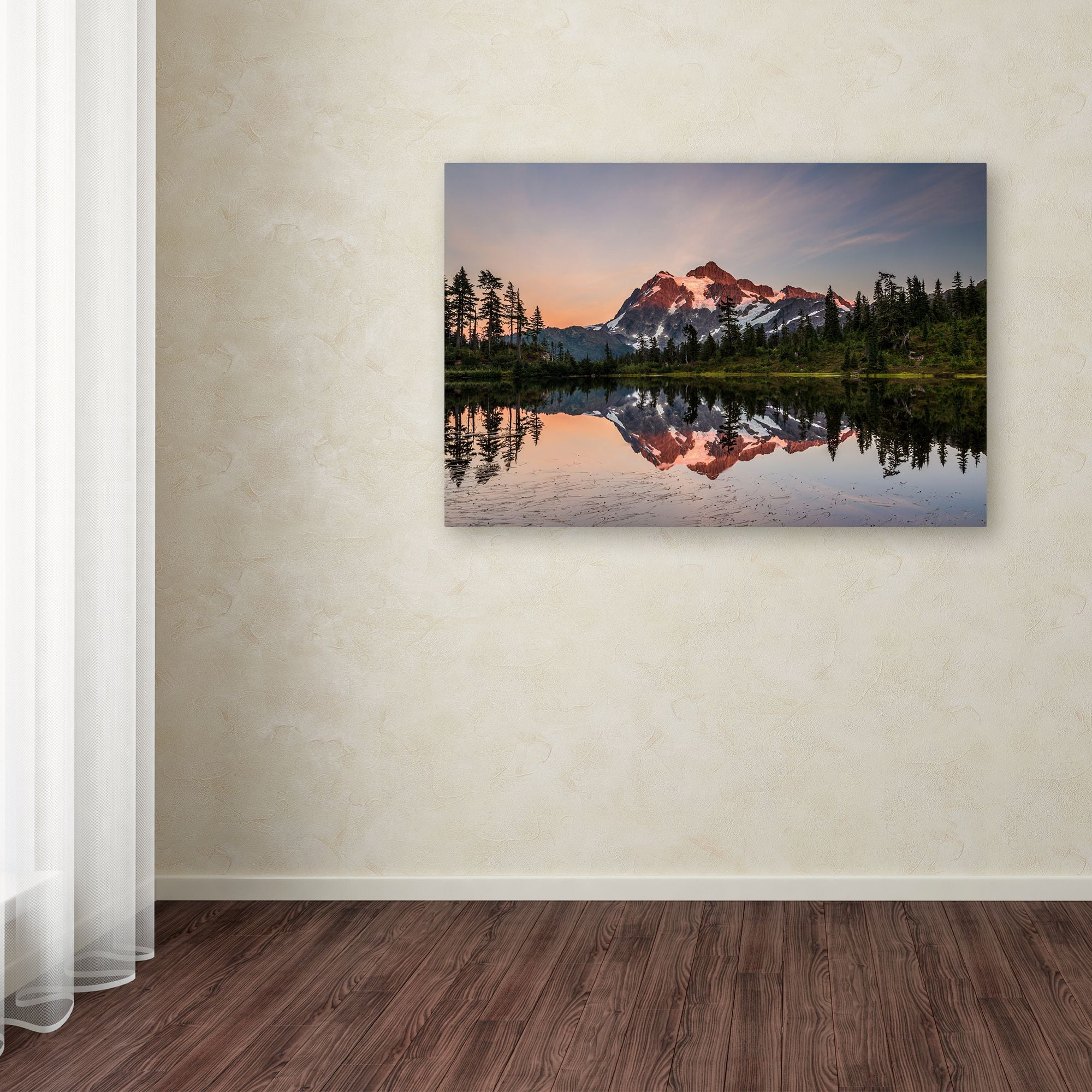 Trademark Fine Art 'Picture Lake Dusk' Canvas Art by Pierre Leclerc
