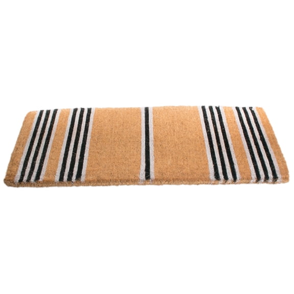Imports Decor Inc Brown and Black Striped Rectangular Handwoven Coir Doormat 48" x 18"