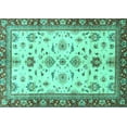 thumbnail image 1 of Ahgly Company Indoor Rectangle Oriental Turquoise Blue Traditional Area Rugs, 7' x 10', 1 of 4
