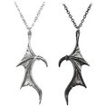 thumbnail image 5 of Collar de corazón a juego con colgante de ala de dragón, gargantilla gótica genial, regalo de amistad para parejas, para mujeres y hombres, 2 unidades, 5 of 5
