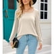 thumbnail image 4 of Puff manga larga Camiseta Loose fit wide collar mujeres Top de punto para la primavera y otoño albaricoque XXL, 4 of 8