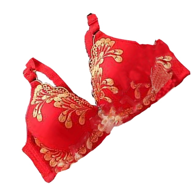 Sujetador bordado calado sexy Copa fina de algodón Ropa interior ajustable sin anillo de acero