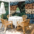 thumbnail image 4 of Outdoor Curtains for Patio Waterproof, Navy Blue Brown Outdoor Privacy Panels Grommet, Rustic Farmhouse Dog Paw Vintage Blackout Outside Curtains for Porch/Cabana/Pergola/Gazebo 54"x84", 1 Panel, 4 of 8