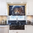 thumbnail image 6 of FREEAMG 24 Inch Length Kitchen Curtains Astronauts Cats 2 Panels Half Window Sheer Curtains Rod Pocket Farmhouse Short Drapes for Bathroom Cafe Basement, 6 of 7