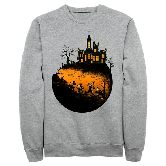 Men's Mickey & Friends Halloween Haunted Mansion Sweatshirt Athletic Heather Large