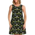 thumbnail image 1 of Balery Tennis Rackets Vestidos de verano para mujer con estampado: vestido holgado sin mangas, vestido playero informal y cómodo para días calurosos., 1 of 7