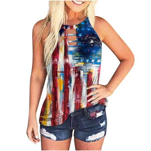 Blusa sin mangas con cuello redondo a la moda para mujer Pompotops lopia991915