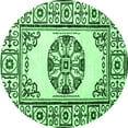 thumbnail image 1 of Ahgly Company Indoor Round Oriental Emerald Green Modern Area Rugs, 3' Round, 1 of 4