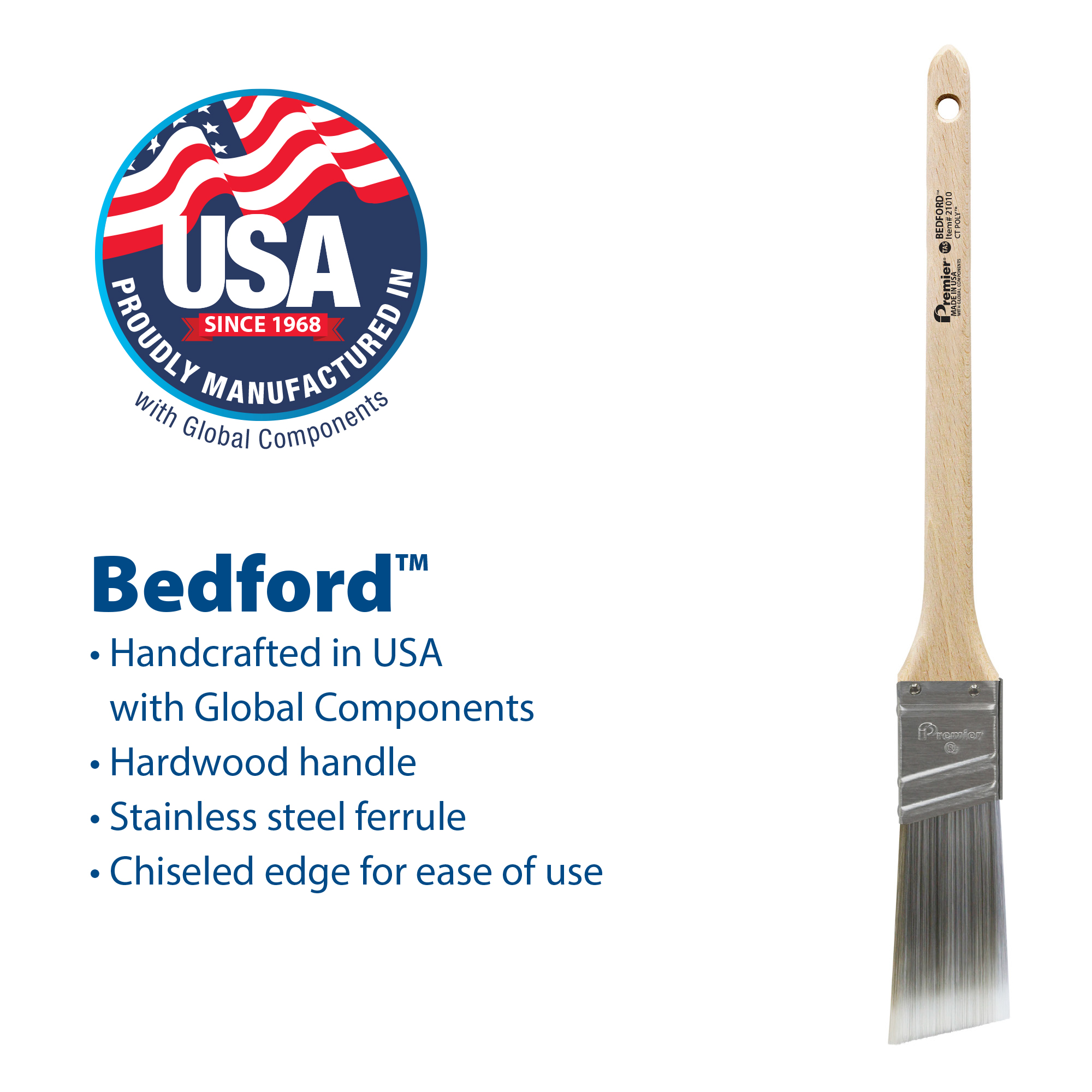 1 in. Bedford CT Poly Thin Angle Sash Household Paintbrush, Polyester