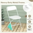 thumbnail image 6 of Spaco 4 Pack Metal Folding Chairs with Plastic Seat and Back-White,, 6 of 7