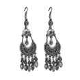 thumbnail image 1 of Ayyufe Bohemian Women Rhinestone Crescent Moon Long Fringe Hook Earrings, 1 of 7