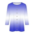 thumbnail image 5 of Utoimkio Women's 3/4 Sleeve Tops Casual Button Down Shirts for Women Loose Fit Casual Tie Dye Print Blouses for Women, 5 of 5