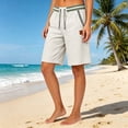 thumbnail image 7 of Tqcoqu Women's Linen Blend Straight Leg Casual Shorts with Pockets,Vacation Beach Drawstring Waist Comfy Shorts,2026 Spring Summer Trendy Clothes,Beige Women's S-XXXL, 7 of 7