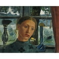 thumbnail image 2 of Paula Modersohn-Becker 18x15 Black Ornate Wood Framed Double Matted Museum Art Print Titled - Girl's Head in Front of a Window (circa 1902), 2 of 5