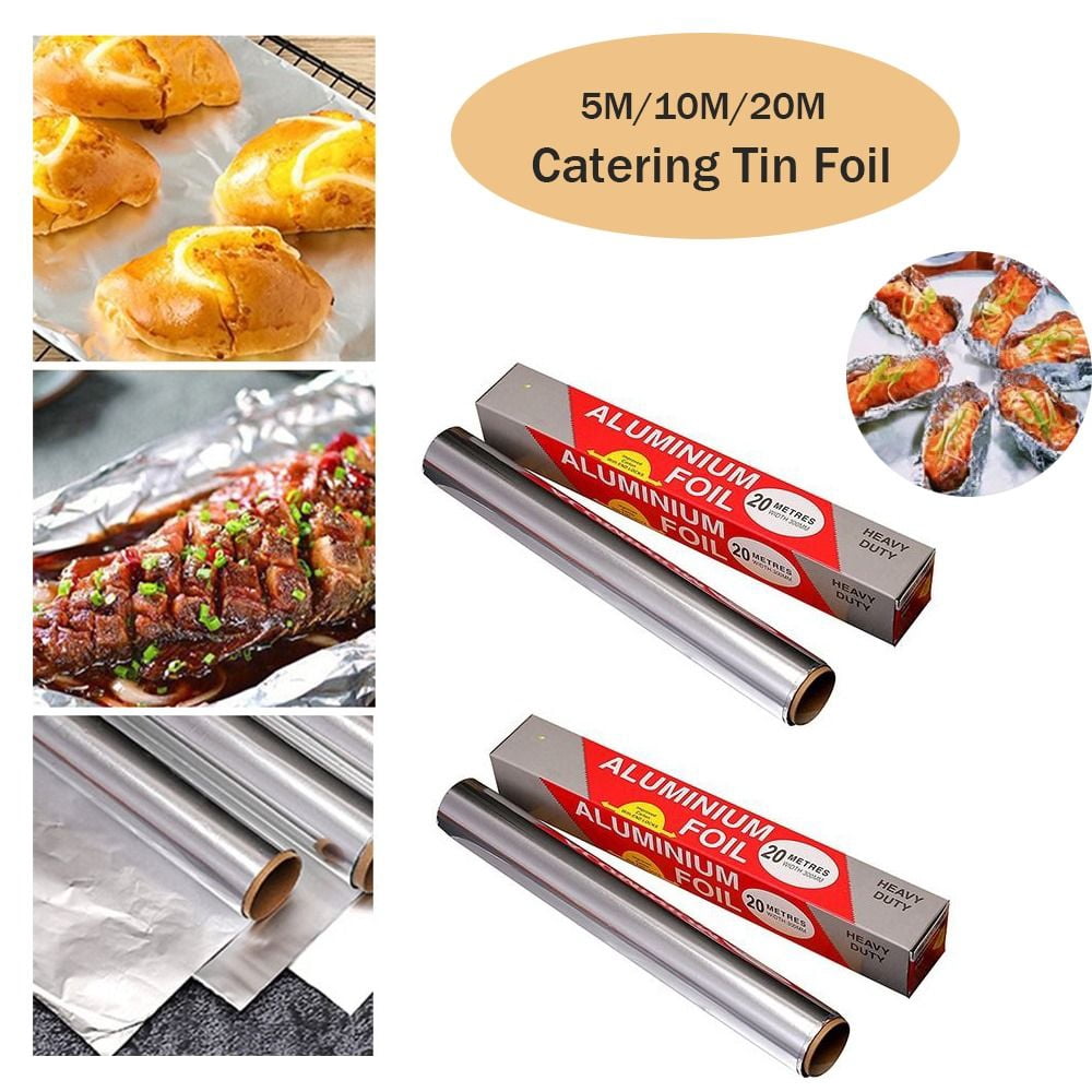 5M/10M/20M Aluminium Catering Tin Foil Thickened BBQ Accessories Barbecue Tin Foil Roll Heat Safe Disposable